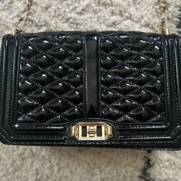 Rebecca Minkoff Love Quilted leather Black Leather Crossbody - Picture 2 of 8
